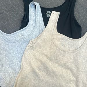 J. Crew Perfect Fit shelf bra tanks lot of 3